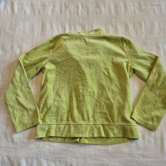Gymboree girls size 7/8 or Medium Pop Academy green velour buttonup sweater VGUC - Picture 4 of 5